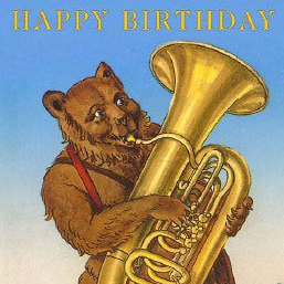 Birthday Bear with tuba I Motor Away podcast